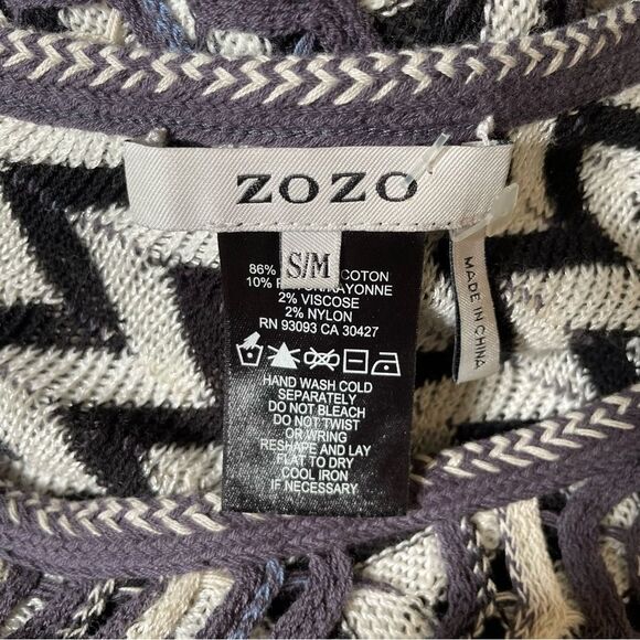 Vintage Zozo Open Knit Poncho Reversible Women's Pullover Sweater (Size S/M) - Picture 8 of 12